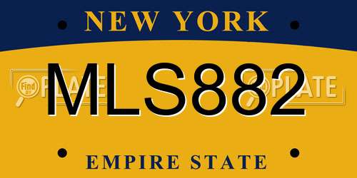 MLS882 New York License Plate