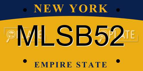MLSB52 New York License Plate