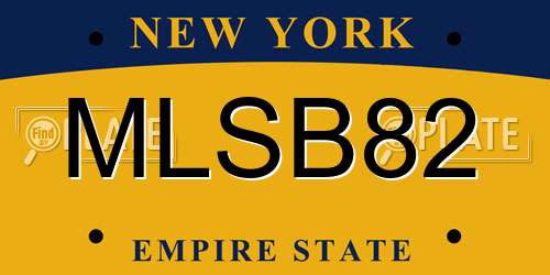 MLSB82 New York License Plate