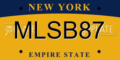 MLSB87 New York License Plate
