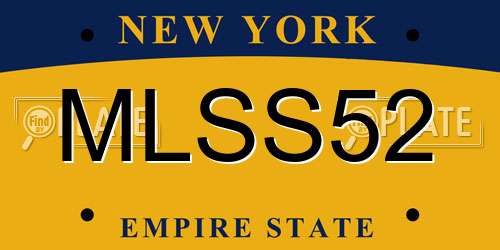 MLSS52 New York License Plate