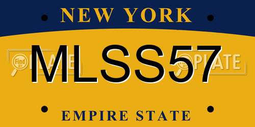 MLSS57 New York License Plate