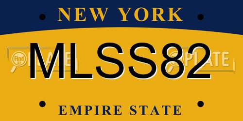 MLSS82 New York License Plate