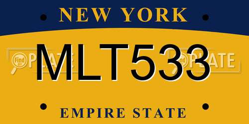 MLT533 New York License Plate