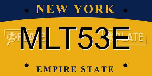MLT53E New York License Plate