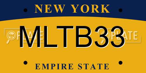 MLTB33 New York License Plate