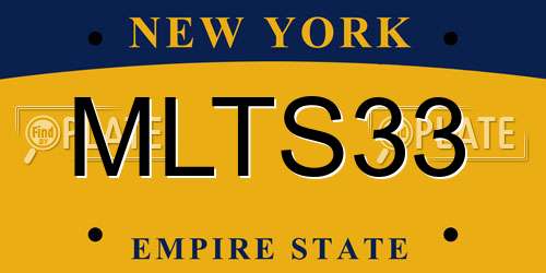 MLTS33 New York License Plate