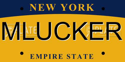MLUCKER New York License Plate