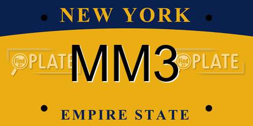 MM3 New York License Plate