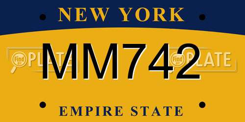 MM742 New York License Plate