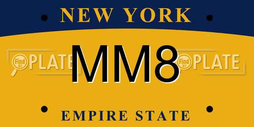 MM8 New York License Plate