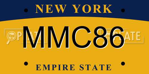 MMC86 New York License Plate