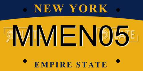 MMEN05 New York License Plate