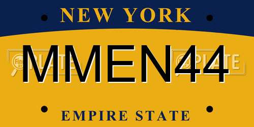 MMEN44 New York License Plate