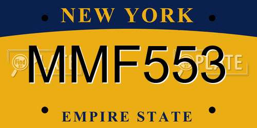 MMF553 New York License Plate
