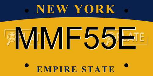 MMF55E New York License Plate