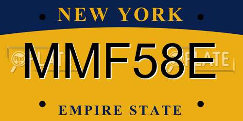 MMF58E New York License Plate