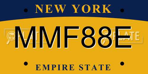 MMF88E New York License Plate
