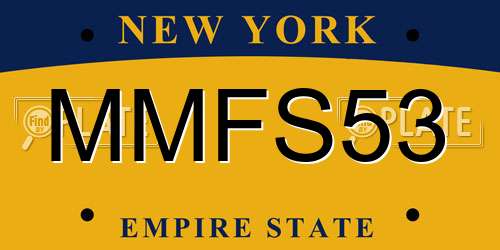 MMFS53 New York License Plate