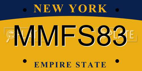 MMFS83 New York License Plate