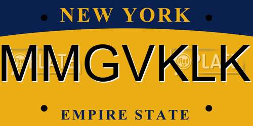MMGVKLK New York License Plate