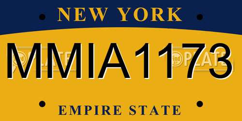 MMIA1173 New York License Plate