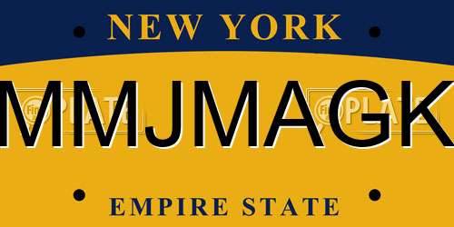 MMJMAGK New York License Plate