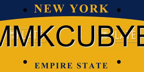 MMKCUBYE New York License Plate