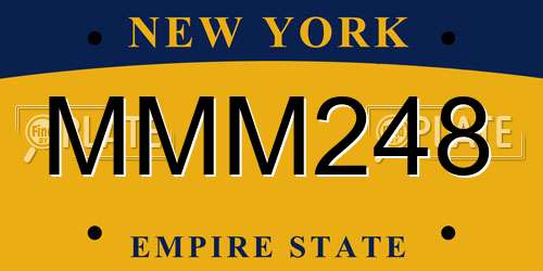 MMM248 New York License Plate