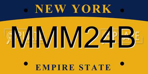MMM24B New York License Plate