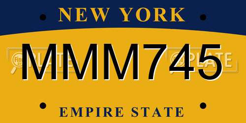MMM745 New York License Plate