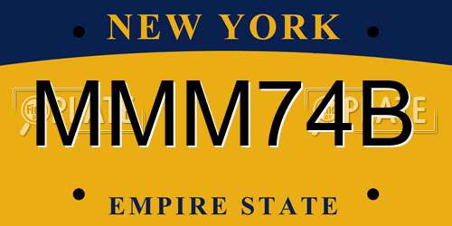 MMM74B New York License Plate