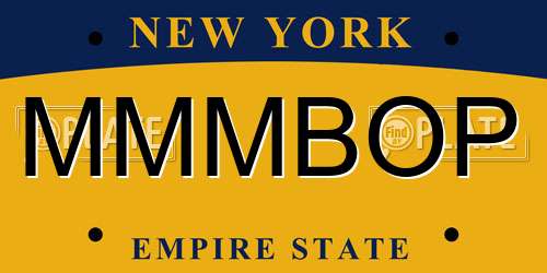 MMMBOP New York License Plate