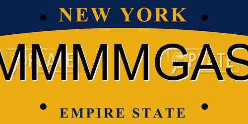 MMMMGAS New York License Plate