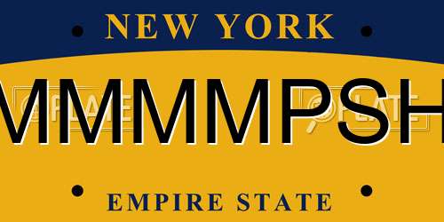 MMMMPSH New York License Plate