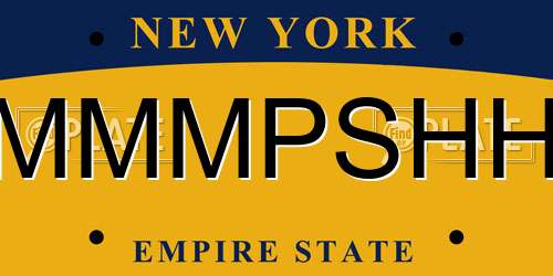 MMMPSHH New York License Plate