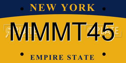MMMT45 New York License Plate