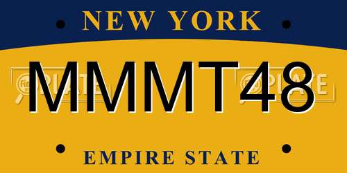 MMMT48 New York License Plate