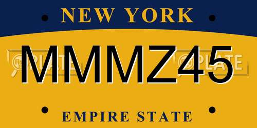 MMMZ45 New York License Plate