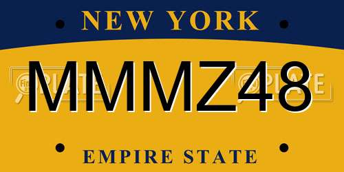 MMMZ48 New York License Plate