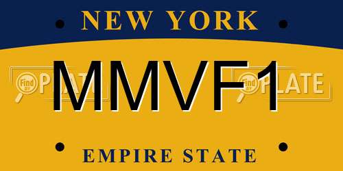 MMVF1 New York License Plate