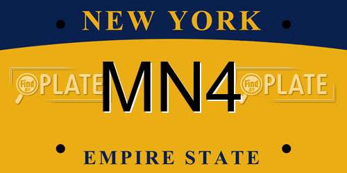 MN4 New York License Plate