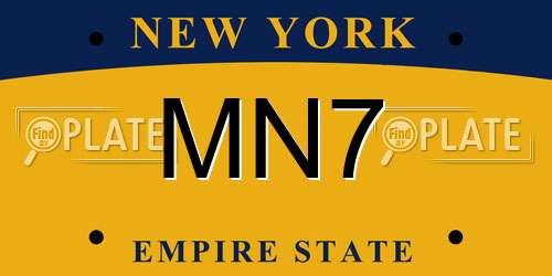 MN7 New York License Plate
