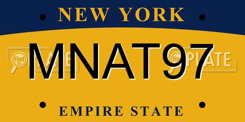 MNAT97 New York License Plate