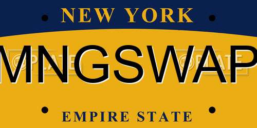 MNGSWAP New York License Plate