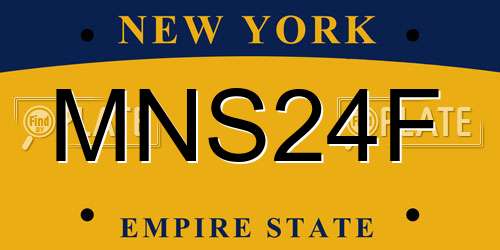 MNS24F New York License Plate