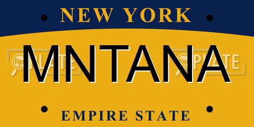 MNTANA New York License Plate
