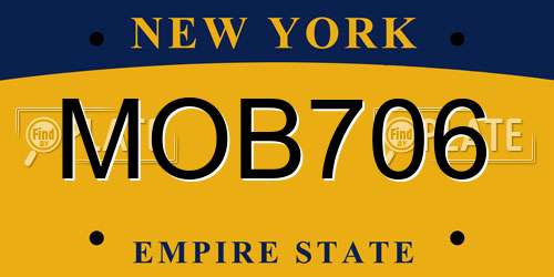 MOB706 New York License Plate