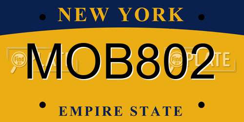 MOB802 New York License Plate