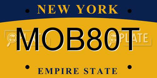 MOB80T New York License Plate